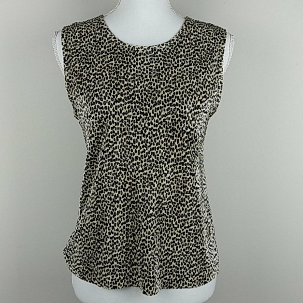 Plissé leopard print sleeveless top size L